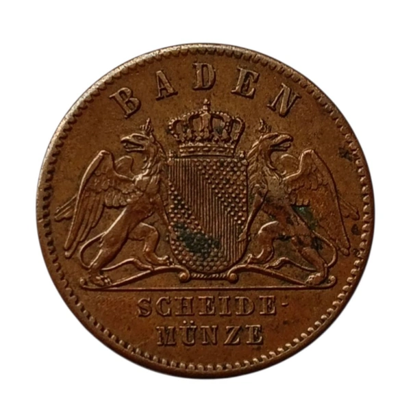 1861 Baden (German States) - 1 Kreuzer Coin