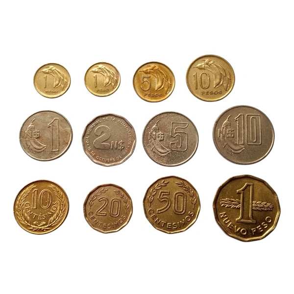 Uruguay 12 Different Coins Set 
