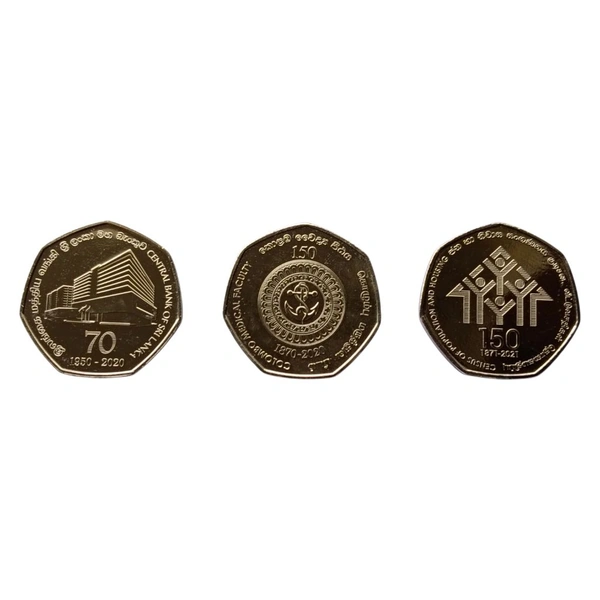 Sri Lankan 3 Different 20 Rupees Coins Set