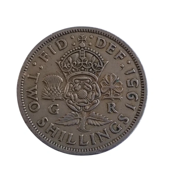 1951 UK 2 Shilling Coin - George 6th King 