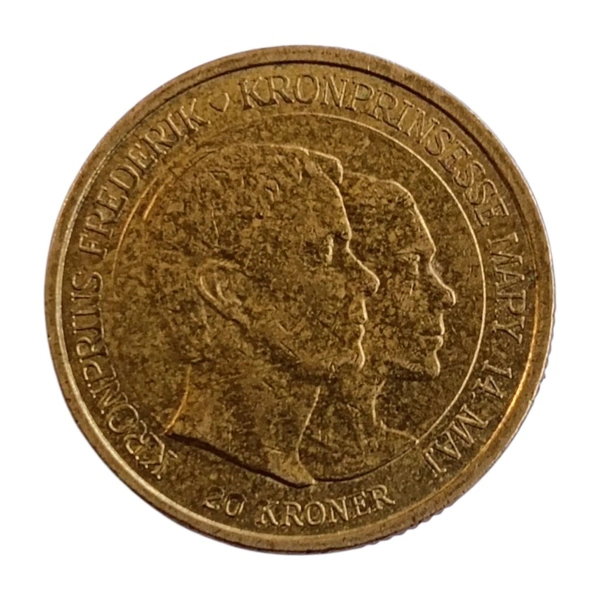 2004 Denmark 20 Kroner Coin - Marriage of Crownprince 