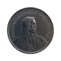 1968 Switzerland 5 Francs Coin