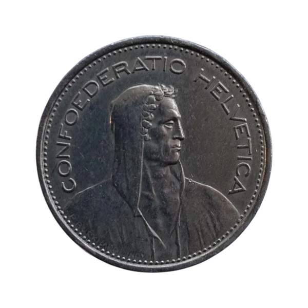 1968 Switzerland 5 Francs Coin