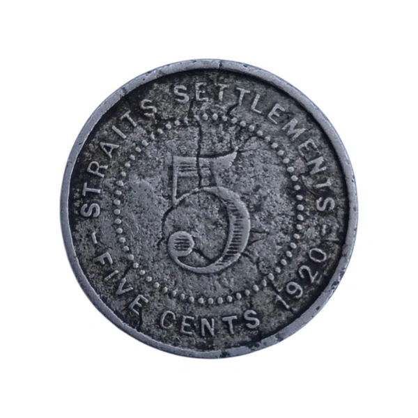1920 Straits Settlements 5 Cents - George 5th King 