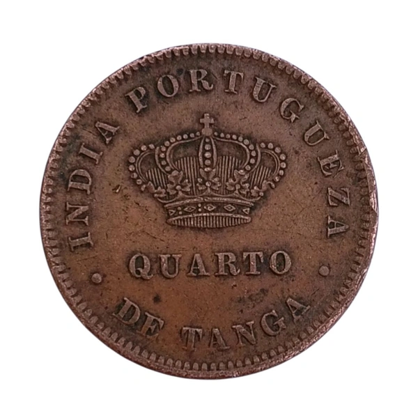 1886 1/4 Tanga Coin - Louis-I - Portuguese India 