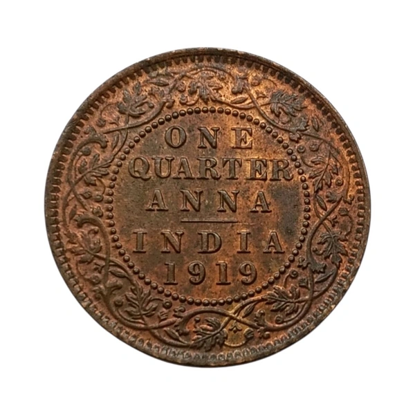 1919 Quarter Anna - George 5th King 👑 UNC Coin