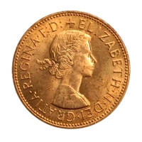 1967 U.K. 1 Penny UNC Coin - Elizabeth - 2nd