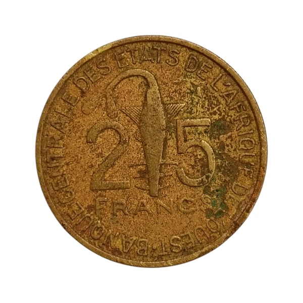 1970 Western African States 25 Francs Coin