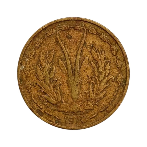 1970 Western African States 25 Francs Coin