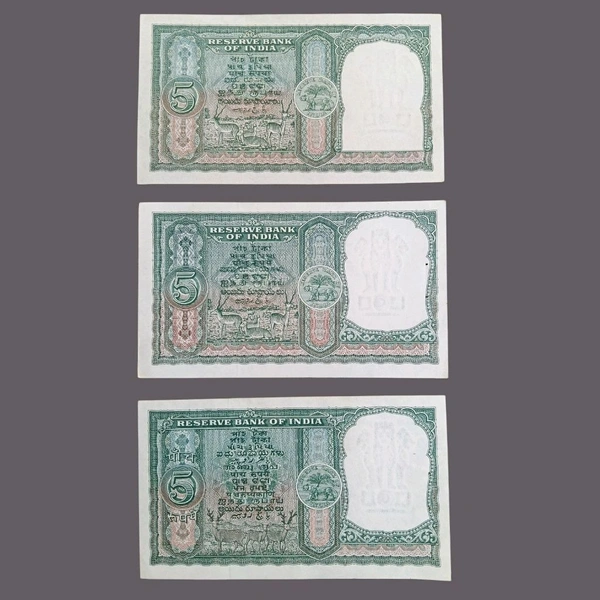 All 3 Signature Set of GEM UNC Notes - Fafda 5 Rupees Notes