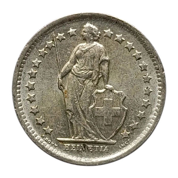Switzerland Half Franc Silver Coin - 1966