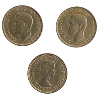 U.K. 3 Different - 1 Shilling Coins Set