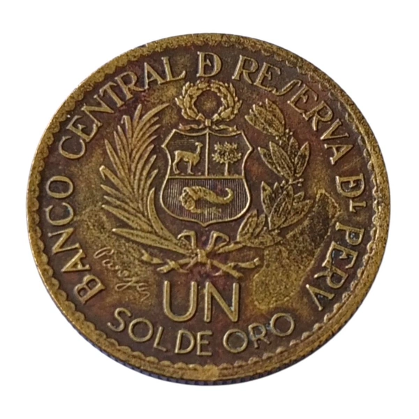 1965 Peru 1 Sol - Commemorative Coin - 400th Anniversary of the Foundation of La Casa de Moneda