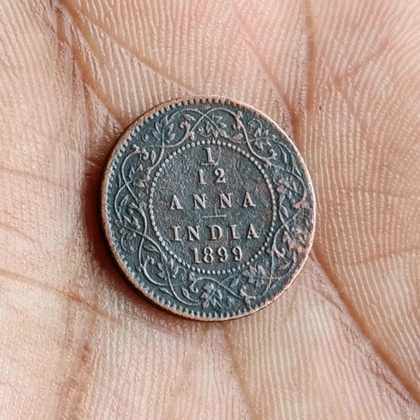 1899 1/12 Anna Coin - Victoria Empress - XF condition
