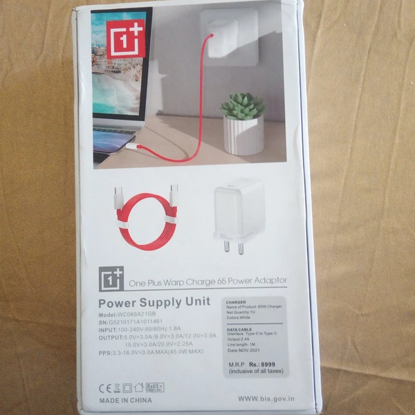 One Plus Charger - White