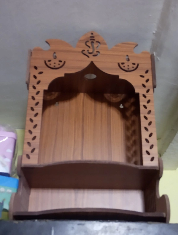 Engineered Wood Home Temple For God - Brown