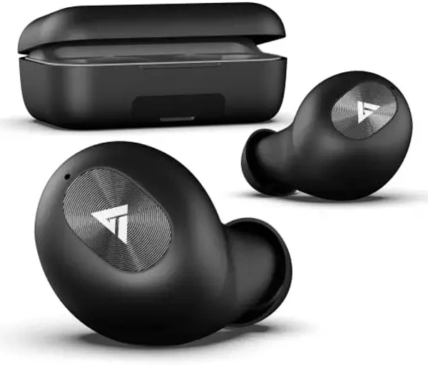 AirBass Boult Audio AirBass PowerBuds with Inbuilt Powerbank, 120H Total Playtime, IPX7 Fully Waterproof, Lightning Boult Type-C Fast Charging, Low Latency Gaming, TWS Earbuds with Pro+ Calling Mic (Black) - Black