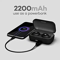 AirBass Boult Audio AirBass PowerBuds with Inbuilt Powerbank, 120H Total Playtime, IPX7 Fully Waterproof, Lightning Boult Type-C Fast Charging, Low Latency Gaming, TWS Earbuds with Pro+ Calling Mic (Black) - Black