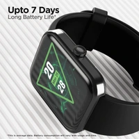 BoAt boAt Xtend Smartwatch with Alexa Built-in, 1.69” HD Display, Multiple Watch Faces, Stress Monitor, Heart & SpO2 Monitoring, 14 Sports Modes, Sleep Monitor, 5 ATM & 7 Days Battery(Charcoal Black) - Black