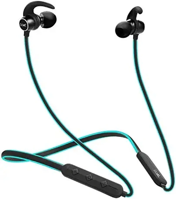BoAt boAt Rockerz 255F Sports Wireless Headset with Super Extra Bass, IPX5 Water & Sweat Resistance, Qualcomm Chipset and Up to 6H Playback(Ocean Blue) - Black