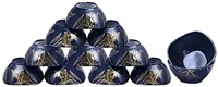 Serve n Style Melamine Dinner Set Pack 40 Pieces Black with Golden Print - Navy Blue