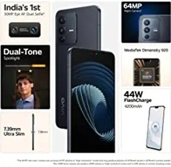 Vivo V23 5G (Stardust Black, 8GB RAM 128GB Storage) - Dorado