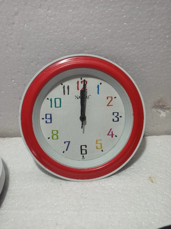 Wall Clock Natraj - Red, 10 Inch