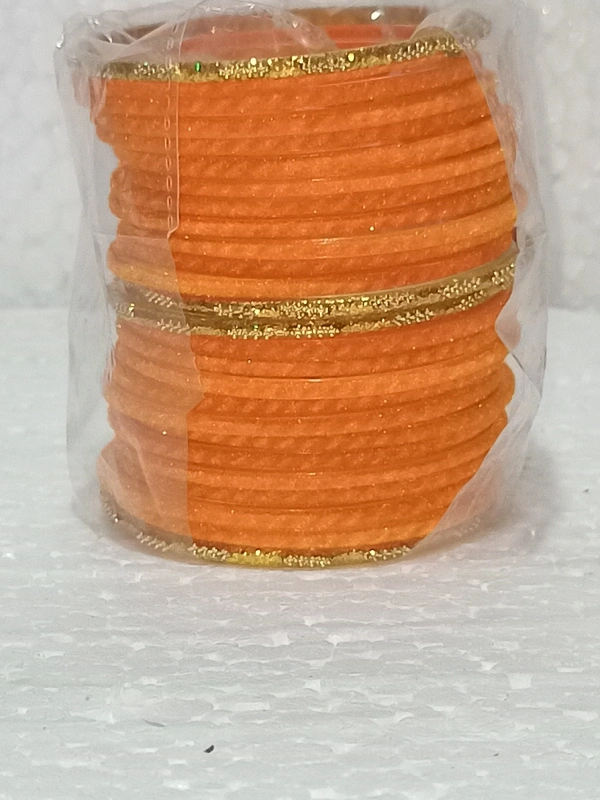 Valvet Kanch Bangles - Yellow, 2-6