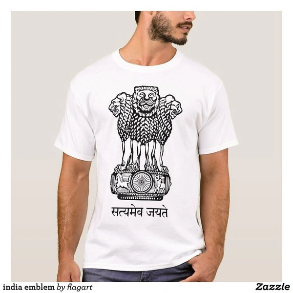 Satyamev Jayte Digital Printed Half T Shirt - White, XL