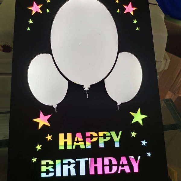 Happy Birthday Led Frame - Brown, 8"*12"