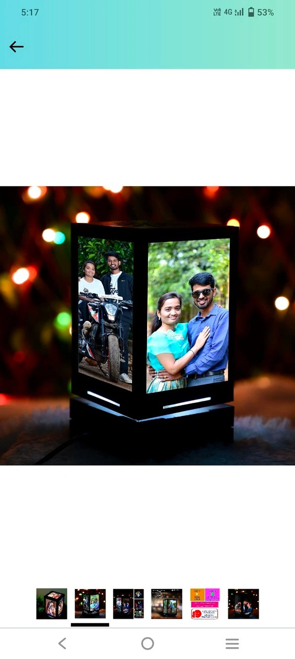 Rotating Photo Lamps - Brown, 9"*5.6"