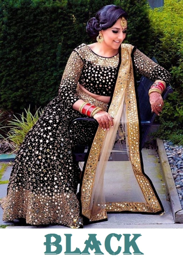 *BRIDAL WINE VELVET FULL HEAVY EMBROIDERY LEHENGA CHOLI SET WITH REAL MIRROR * - WINE