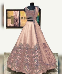 NEW DESIGN COLOR HEAVY CORDING EMBROIDERY WORK LEHENGA CHOLI WITH DUPATTA - GREEN