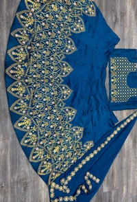 NEW DESIGN COLOR HEAVY CORDING EMBROIDERY WORK LEHENGA CHOLI WITH DUPATTA - GREEN