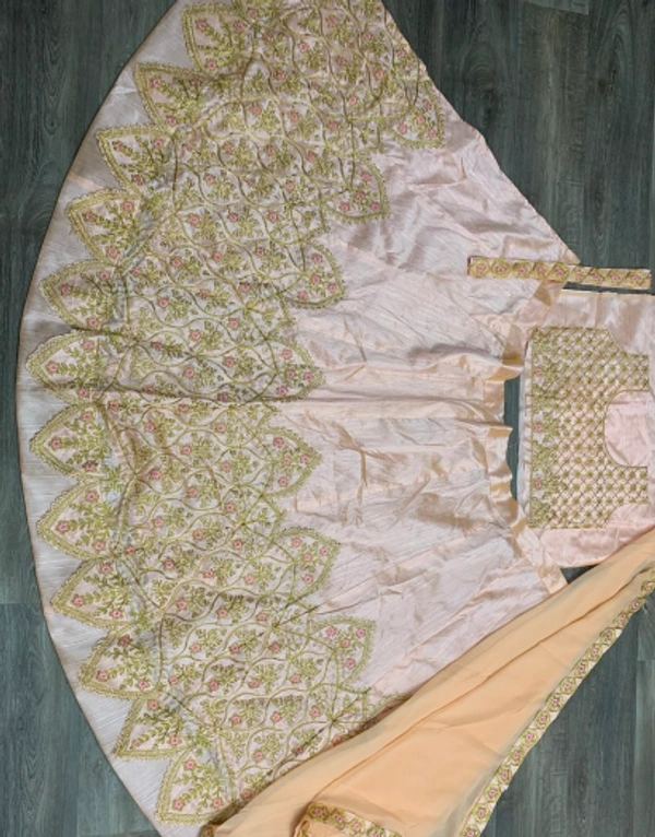 NEW DESIGN COLOR HEAVY CORDING EMBROIDERY WORK LEHENGA CHOLI WITH DUPATTA - GREEN