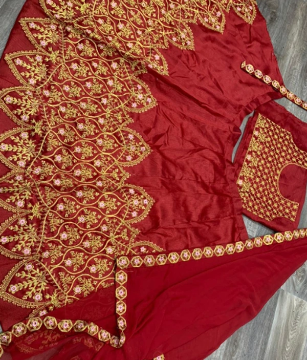 NEW DESIGN COLOR HEAVY CORDING EMBROIDERY WORK LEHENGA CHOLI WITH DUPATTA - GREEN