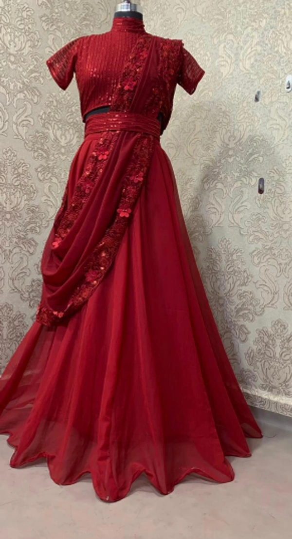  NEW FANCY WORK WITH EMBROIDRY WORK LAHENGA CHOLI WITH DUPATTA