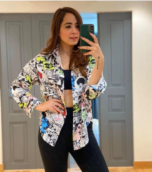PRINTED JACKET - Free size upto 36