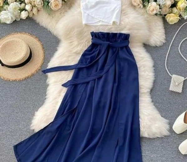 COMBO  DRESS  SKIRT + TOP Best quality - Blue