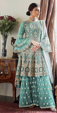 TRENDY PLAZO SET - Blue