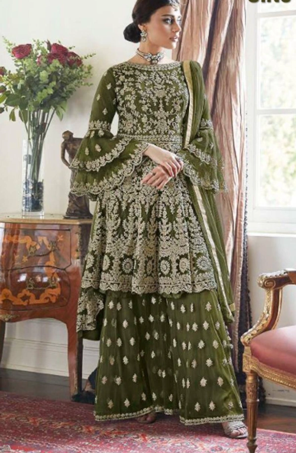 TRENDY PLAZO SET - Spinach Green