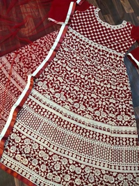FULL WORK LEHENGA - RED