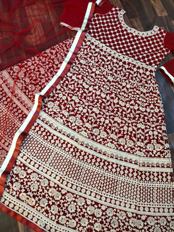 FULL WORK LEHENGA - RED