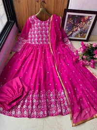  EMBROIDERED GEORGETTE    OUTFIT - Pink