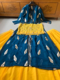 DESIGNER WEAR LEHNEGAS WITH CHINE STICHED KOTI WORK
