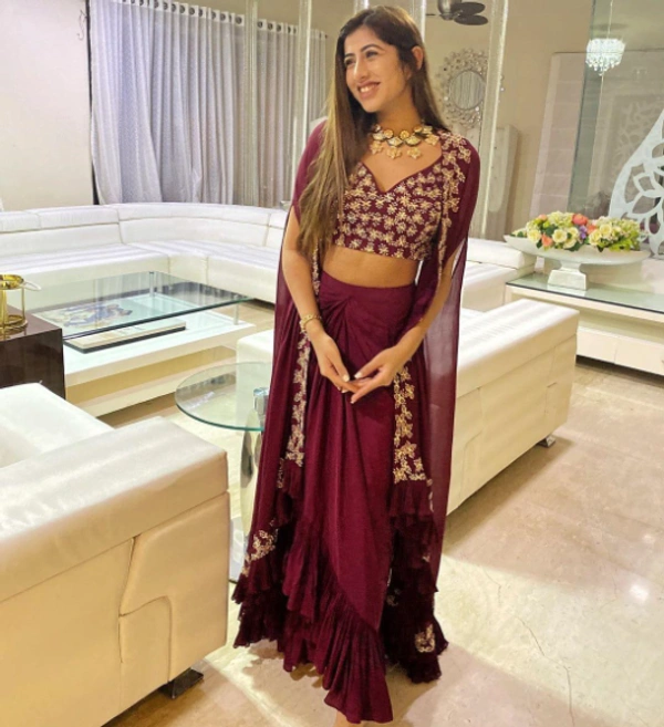  NEW DESIGNER DHOTI STYLE RUFFLE LEHENGA CHOLI
