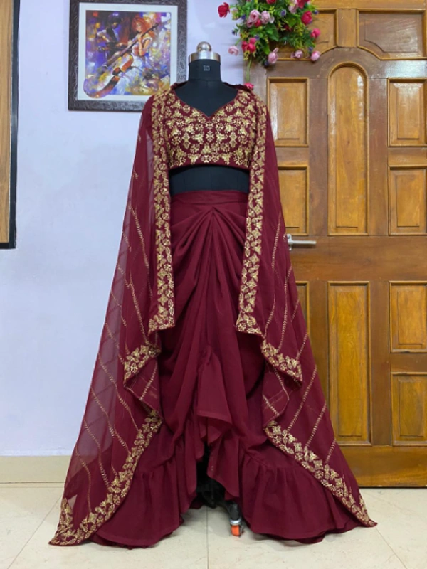  NEW DESIGNER DHOTI STYLE RUFFLE LEHENGA CHOLI