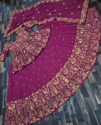 GEORGETTE WITH HEAVY EMBROIDERY WORK - Red