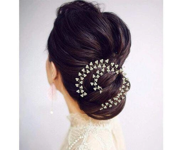 Floral Stone Hir Chen Clip With Pins Accessories - 1