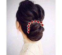 Floral Stone Hir Chen Clip With Pins Accessories - 1